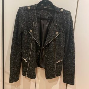 Black and silvered boucle blazer size small